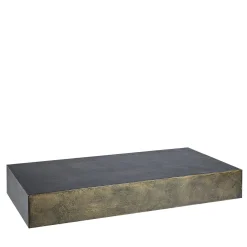Monolite Tavolino Rettangolare Medio In Resina Spatolata Color Bronzo