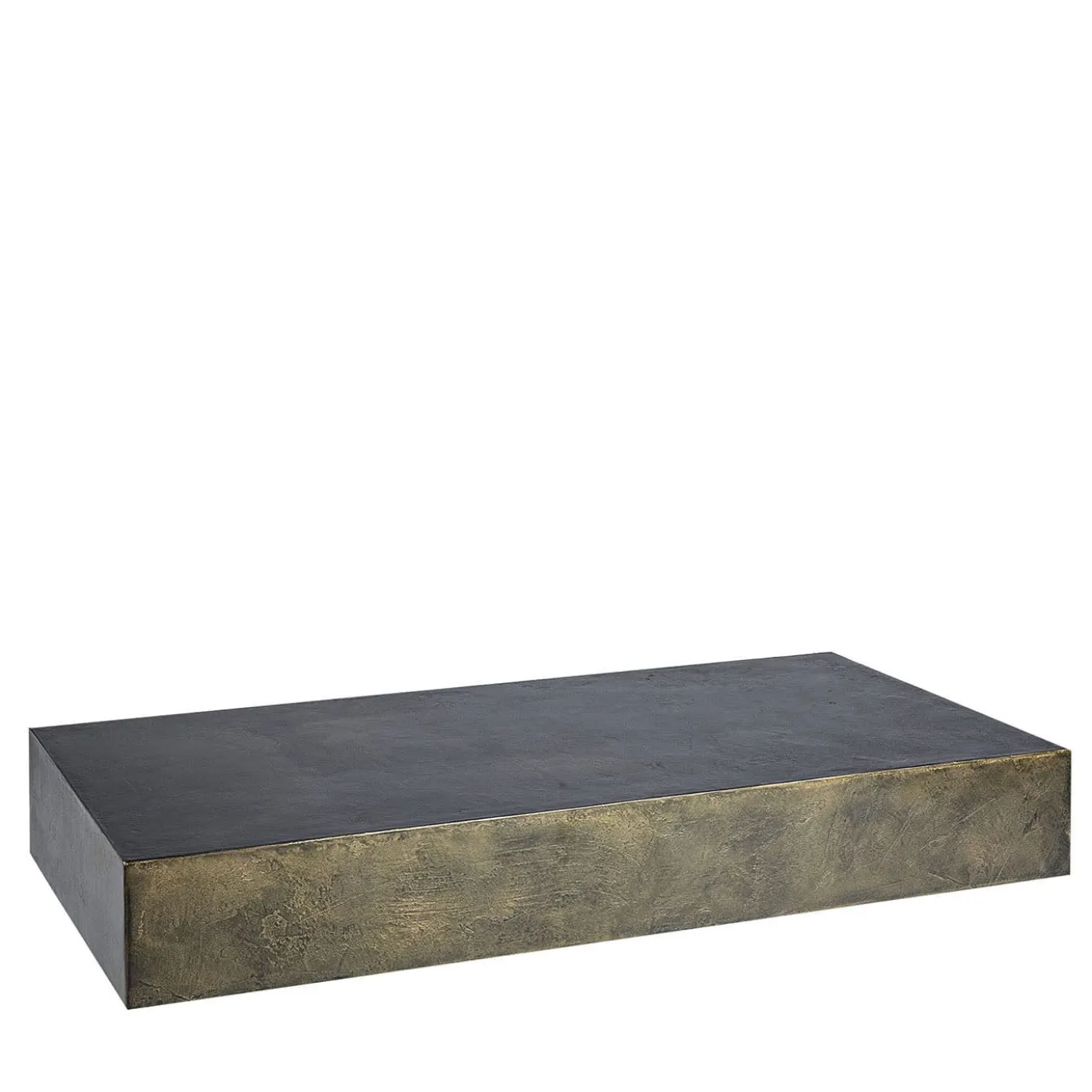 Monolite Tavolino Rettangolare Medio In Resina Spatolata Color Bronzo