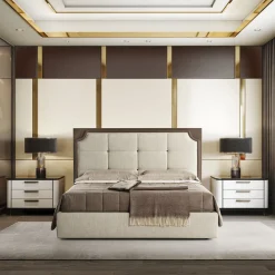 Morgan - P - Letto matrimoniale beige