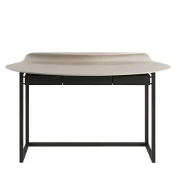 Nakamura Soul White And Black Matte Metal Desk With Drawers