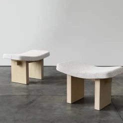 Nara Cocò Desert Storm And White Oak Stool