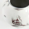 Natsumi Vaso anfora in porcellana con paesaggio giapponese h27cm