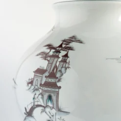 Natsumi Vaso anfora in porcellana con paesaggio giapponese h27cm