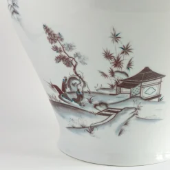 Natsumi Vaso anfora in porcellana con paesaggio giapponese h27cm