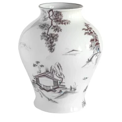 Natsumi Vaso anfora in porcellana con paesaggio giapponese h32cm