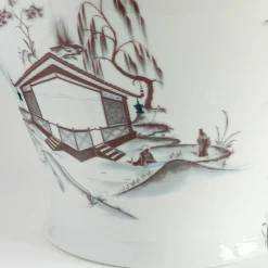 Natsumi Vaso anfora in porcellana con paesaggio giapponese h32cm