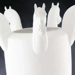 Obice Horse 5 Teste Vaso decorativo bianco