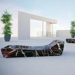 Onda Nuova Chaise Longue Leggera in Marmo