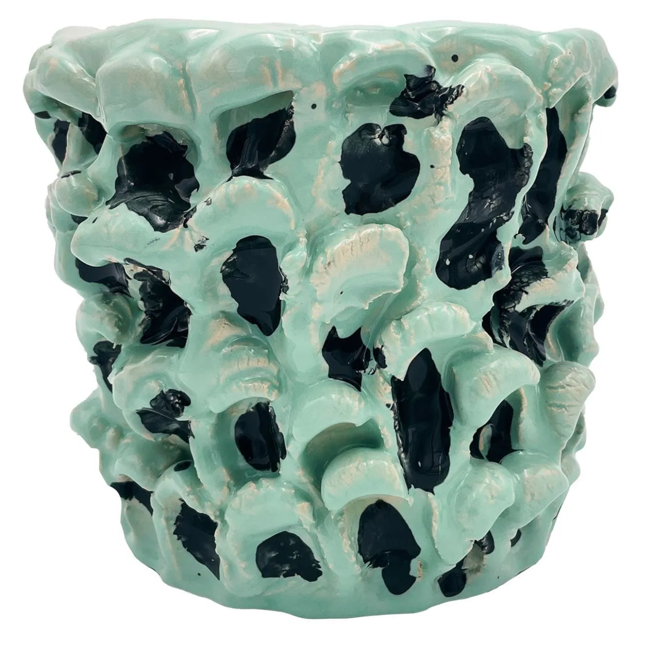 Onda Vaso piccolo Tiffany e nero pece