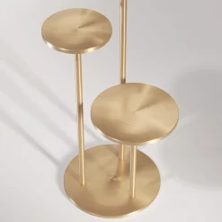 Orion satin brass metal side table