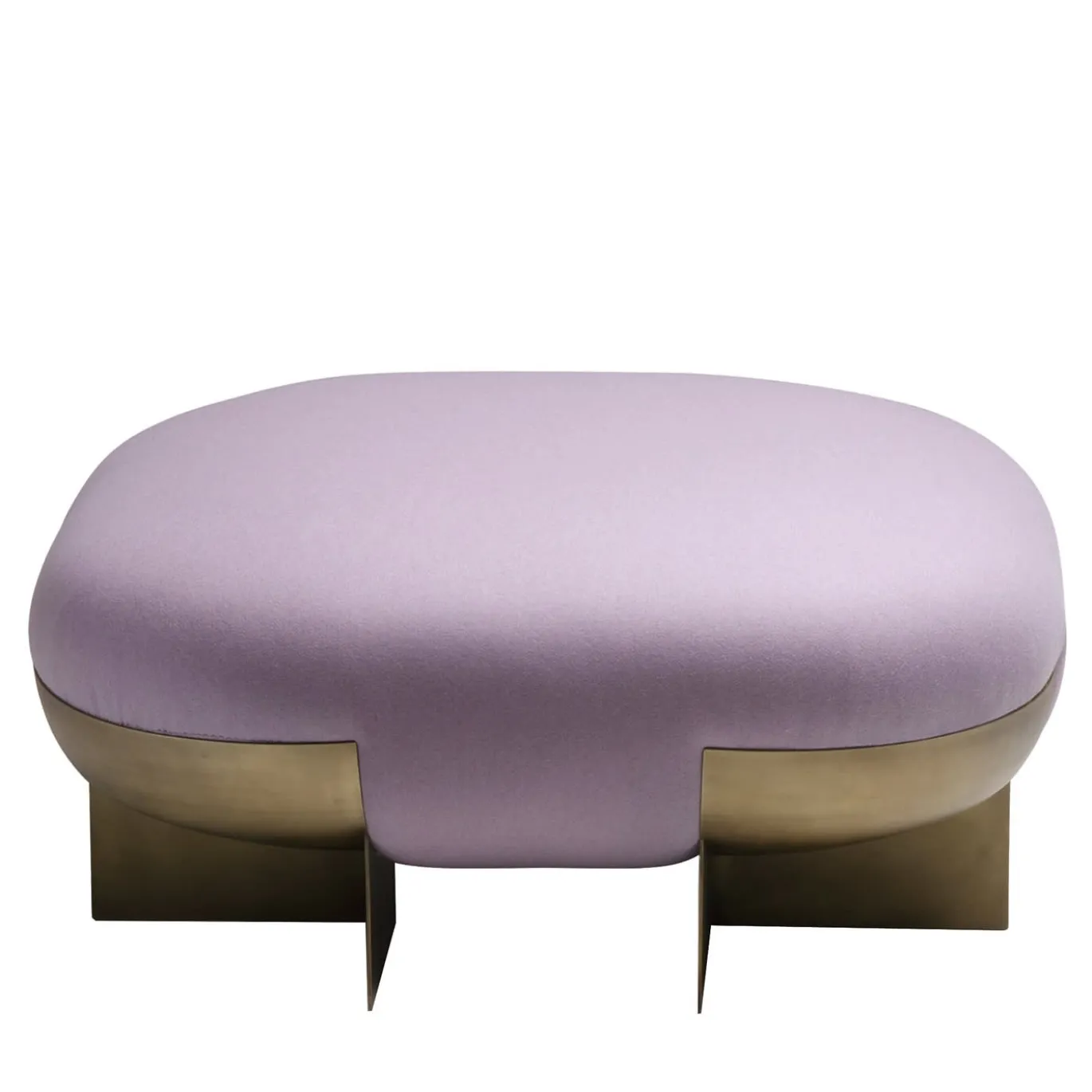 Ori Purple e Pouf Orbitale in ottone di Stormo Studio
