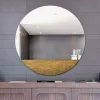 Orizzonte Specchio Tondo Decorato Con Resina Spazzolata Color Oro