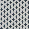 Otomano Quadrato Filicudi con Motivo Geometrico Blu e Bianco