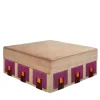 Ottomana Cleo quadrata beige in stile Art Déco