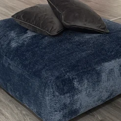 Ottomano grande Stone in tessuto blue