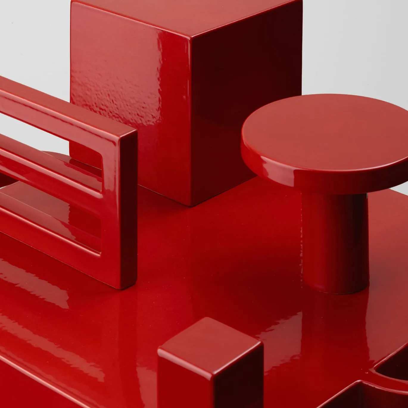 Paesaggi Scultura quadrata rossa di Nathalie Du Pasquier