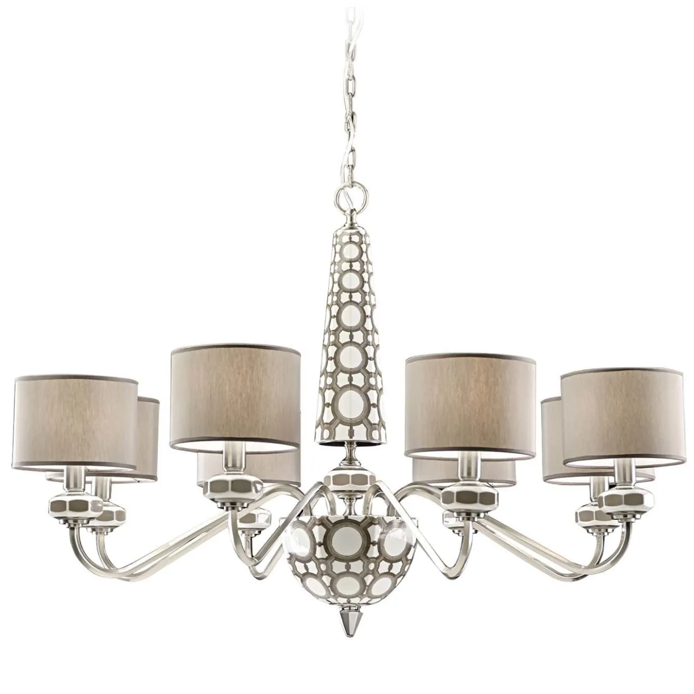 Palazzo Vecchio Taupe Lampadario a 8 luci