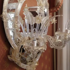 Palladio Lampada da parete a 3 luci in vetro di Murano