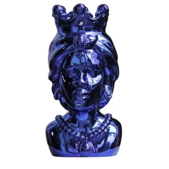 Panarea Testa di moro Donna Scultura in marmo blu