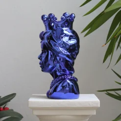 Panarea Testa di moro Donna Scultura in marmo blu