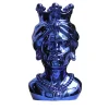Panarea testa di Moro Uomo Scultura in marmo blu
