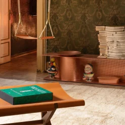 Panca Branda in cuoio pieno fiore cognac