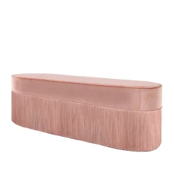 Panca con Frange in Velluto Rosa di Lorenza Bozzoli