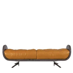 Panca Contemporanea Ayton in Pelle Color Paglia
