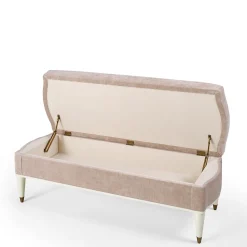 Panca contenitore Bonton in velluto rosa