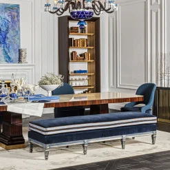 Panca Elliot in Velluto Blu