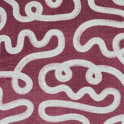 Panca Imbottita Eos Small Bordeaux con Motivo Bianco