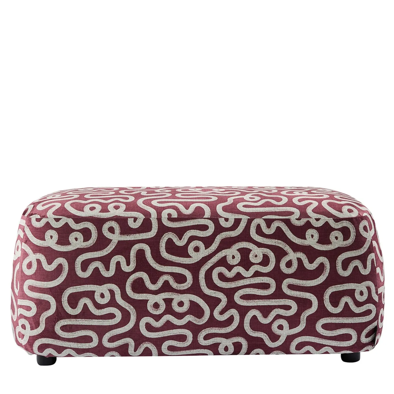 Panca Imbottita Eos Small Bordeaux con Motivo Bianco