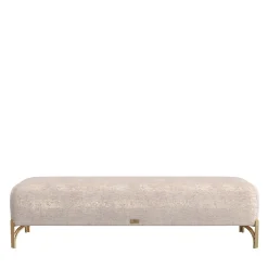Panca imbottita Flare 02 beige con gambe metalliche