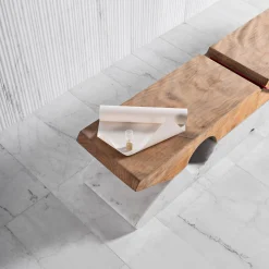 Panca in Marmo e Legno Molletta
