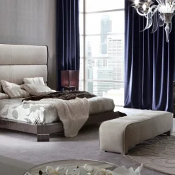 Panca in pelle Nabuk beige