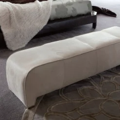 Panca in pelle Nabuk beige