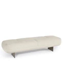 Panca Luxor Beige Trapuntata con Gambe in Titanio