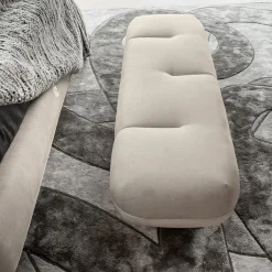 Panca Luxor Beige Trapuntata con Gambe in Titanio