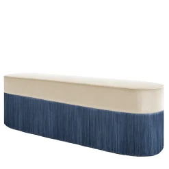 Panchina beige e blu con frange
