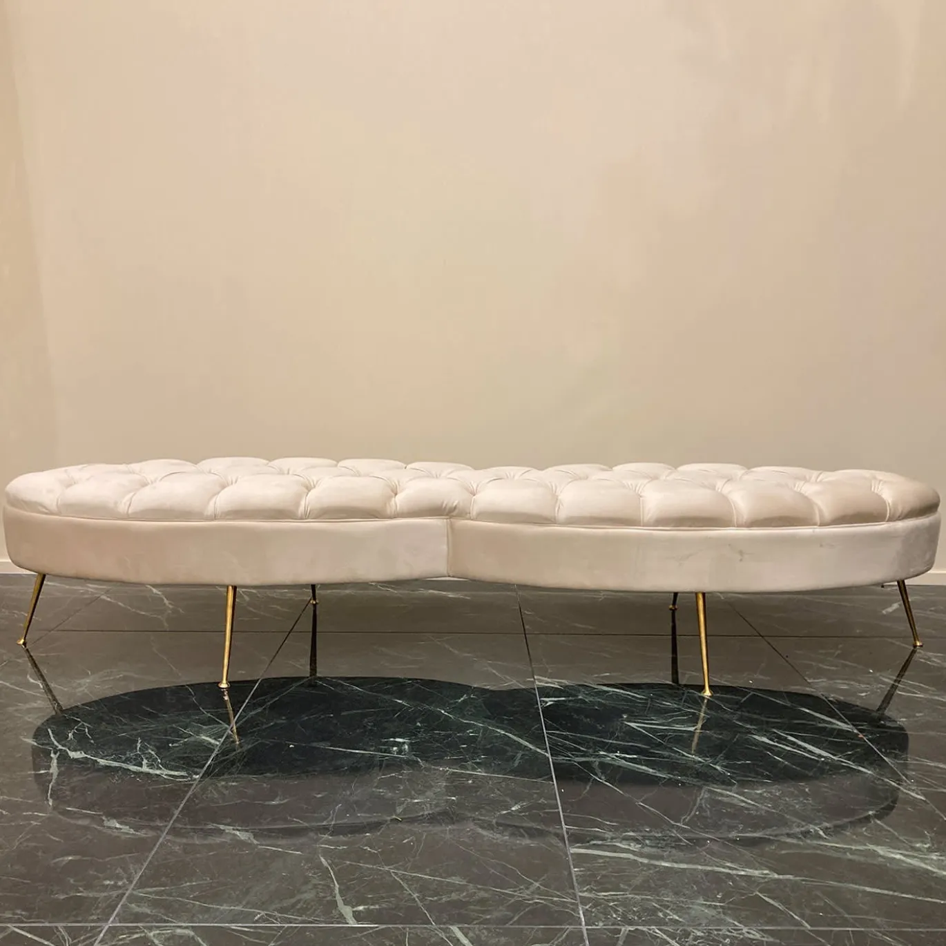Panchina beige imbottita