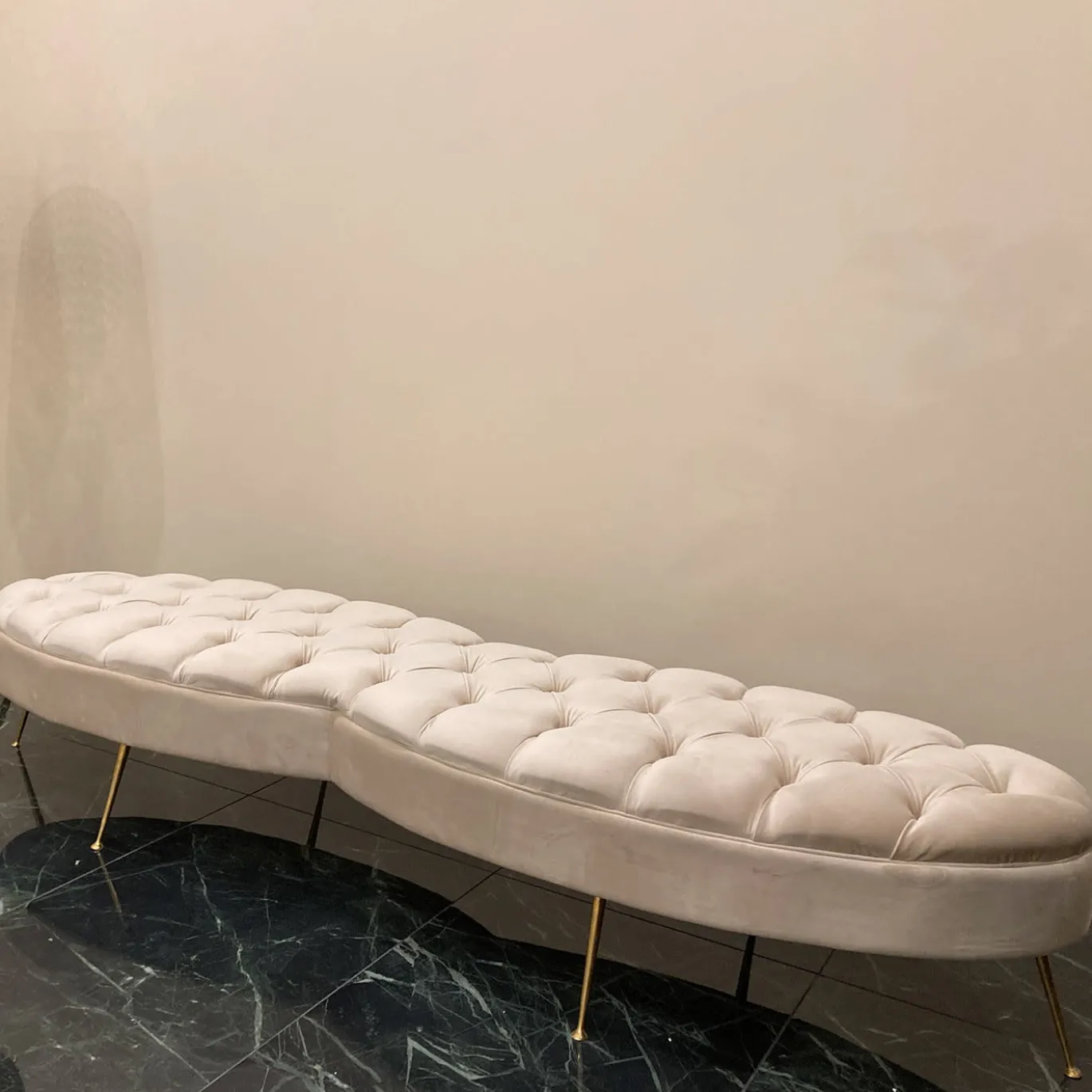 Panchina beige imbottita