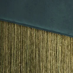 Panchina con frange blu, oro e verde