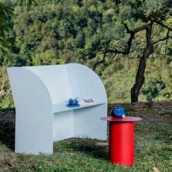 Panchina da esterno in alluminio Coimbra 02 Azzurro