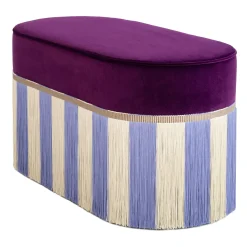 Panchina geometrica Couture Riga ovale viola e lilla