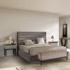 Panchina imbottita in velluto beige