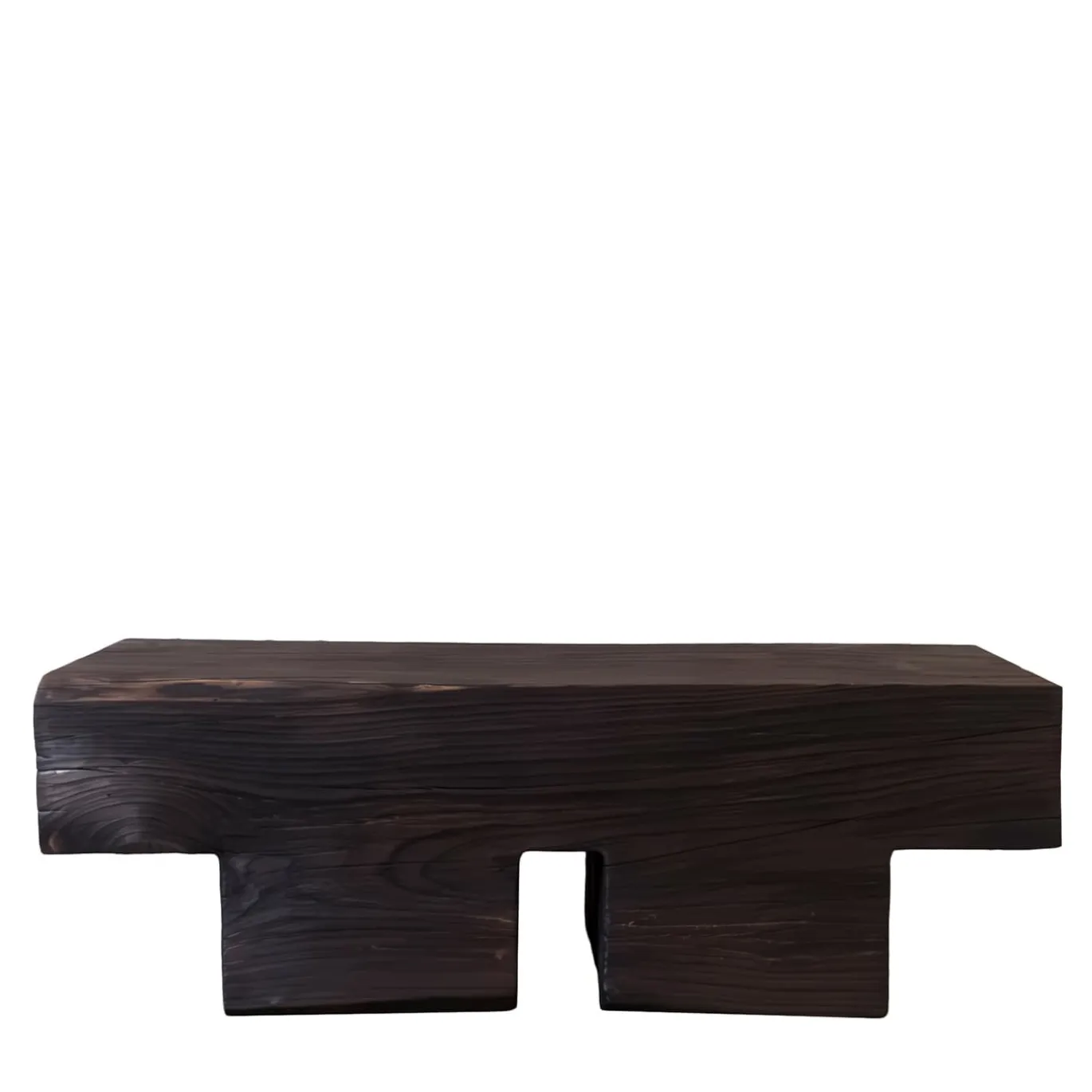 Panchina in legno di cedro Mykonos Undercut Charred Dark Finish