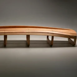 Panchina in legno di rovere curvato Barca