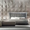 Panchina in pelle di velluto beige