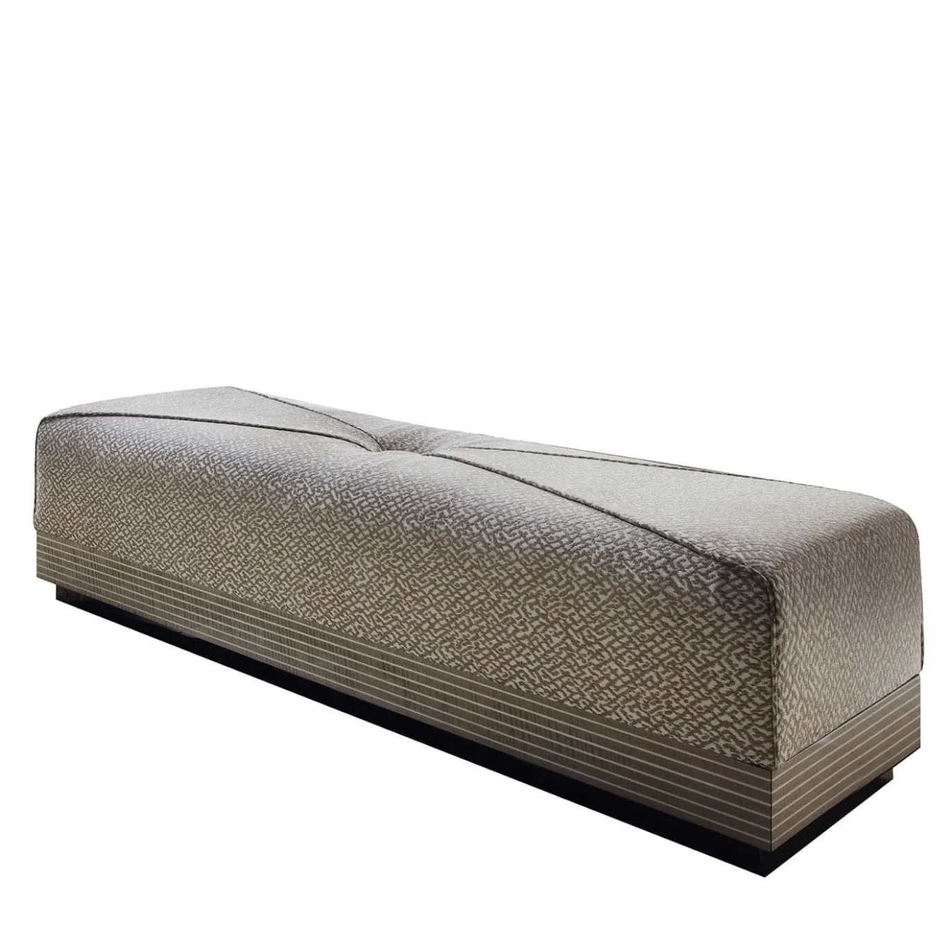 Panchina in pelle di velluto beige