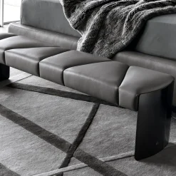 Panchina in pelle grigio Mirage